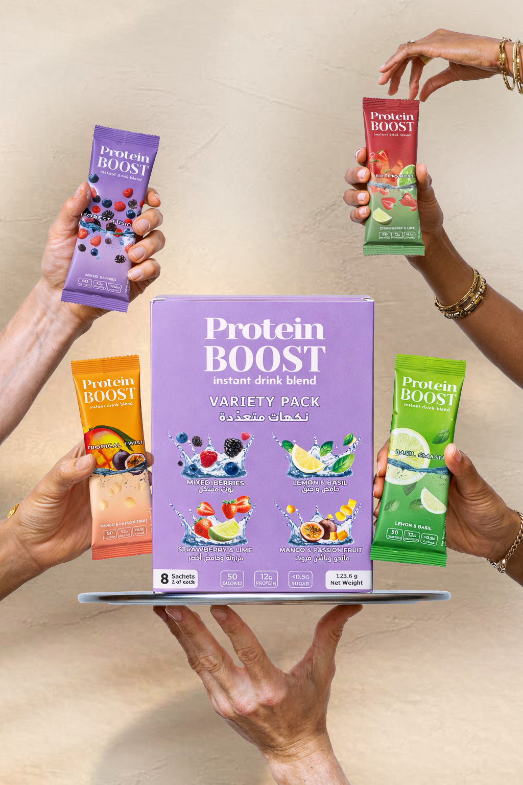 Protein Boost Variety Pack 4 Flavors Instant Drink Blend x8 Protein Boost Variety Pack 4 Flavors Instant Drink Blend x8